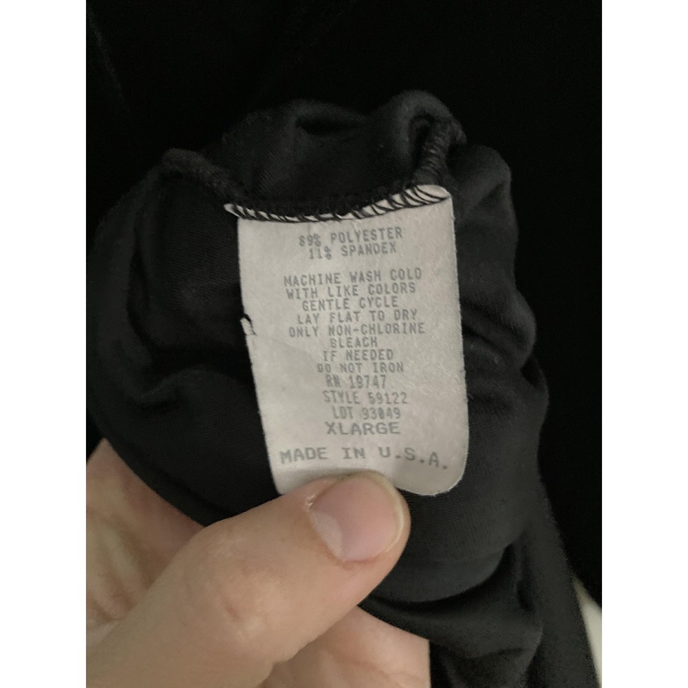 Vtg. Beija Flor Shirt Women XL Black Velvet Stretch Tunic Top Long Sleeve USA - Picture 8 of 12